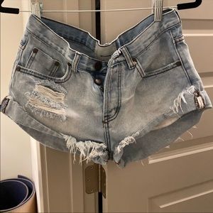 One teaspoon bandit shorts distressed denim